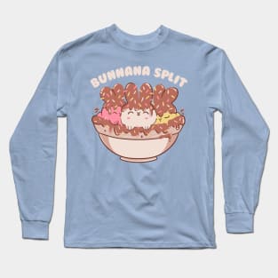 Bunny Banana Split Ice Cream Cute Animals by Tobe Fonseca Long Sleeve T-Shirt